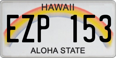 HI license plate EZP153