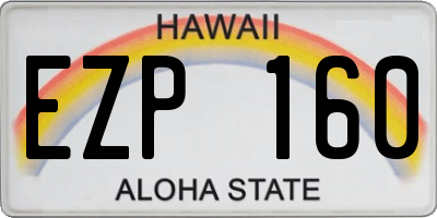 HI license plate EZP160