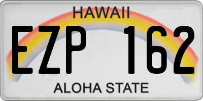 HI license plate EZP162