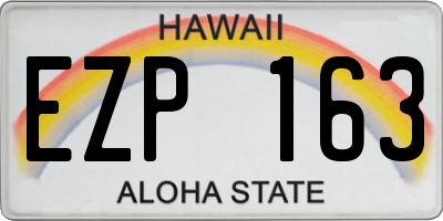 HI license plate EZP163