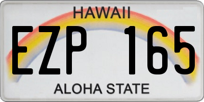 HI license plate EZP165