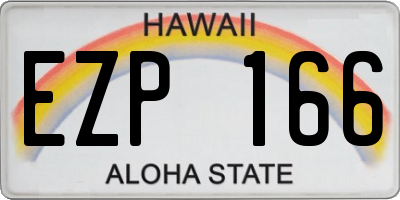 HI license plate EZP166