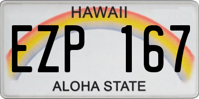 HI license plate EZP167