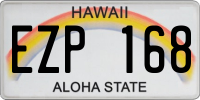 HI license plate EZP168