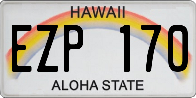 HI license plate EZP170