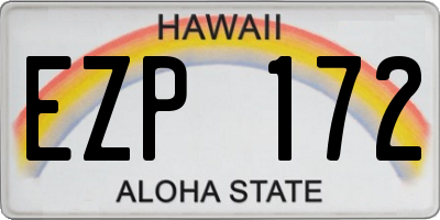 HI license plate EZP172