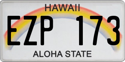HI license plate EZP173