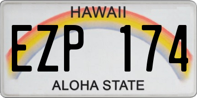 HI license plate EZP174