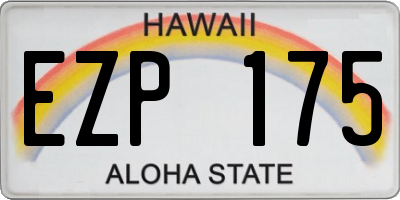 HI license plate EZP175