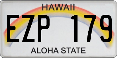 HI license plate EZP179