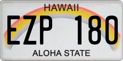 HI license plate EZP180