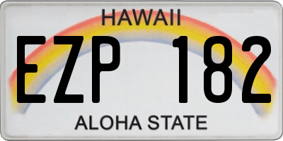 HI license plate EZP182
