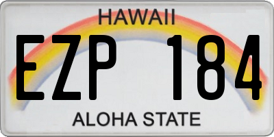 HI license plate EZP184