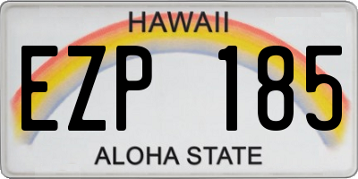HI license plate EZP185
