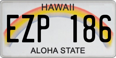 HI license plate EZP186