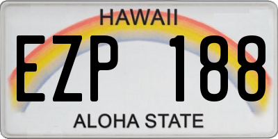 HI license plate EZP188