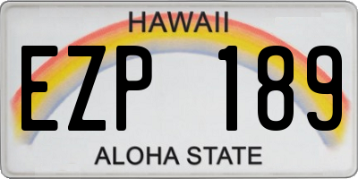 HI license plate EZP189