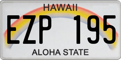 HI license plate EZP195