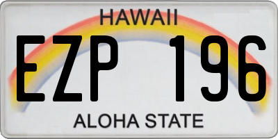 HI license plate EZP196
