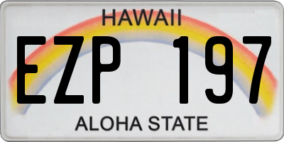 HI license plate EZP197