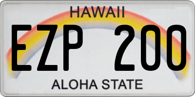 HI license plate EZP200