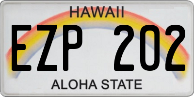 HI license plate EZP202