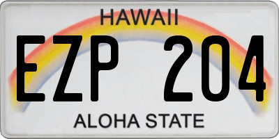 HI license plate EZP204