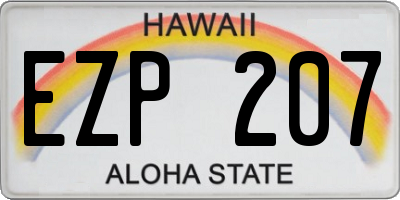 HI license plate EZP207