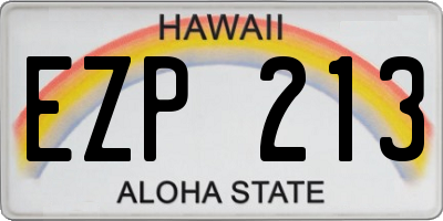 HI license plate EZP213
