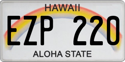 HI license plate EZP220