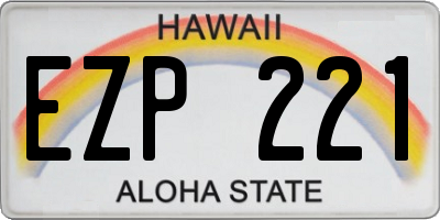 HI license plate EZP221