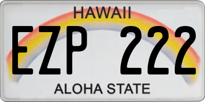 HI license plate EZP222
