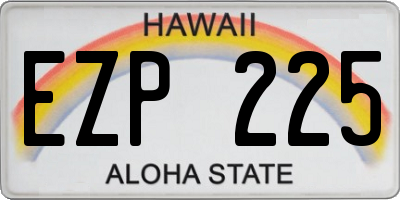 HI license plate EZP225