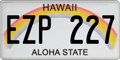 HI license plate EZP227
