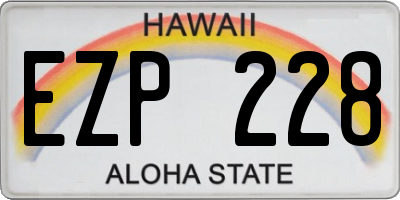 HI license plate EZP228
