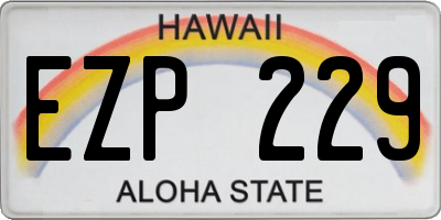HI license plate EZP229