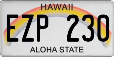 HI license plate EZP230