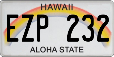 HI license plate EZP232