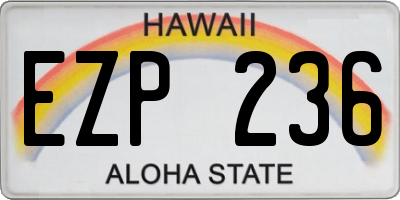 HI license plate EZP236