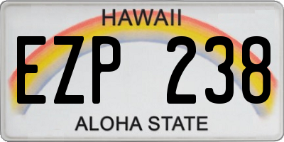 HI license plate EZP238