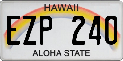 HI license plate EZP240