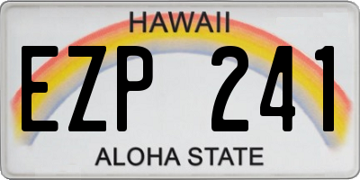 HI license plate EZP241