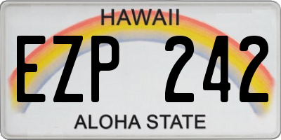 HI license plate EZP242
