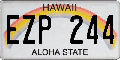 HI license plate EZP244