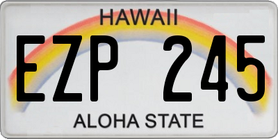 HI license plate EZP245