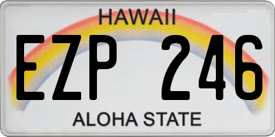 HI license plate EZP246