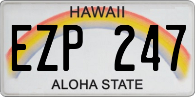 HI license plate EZP247