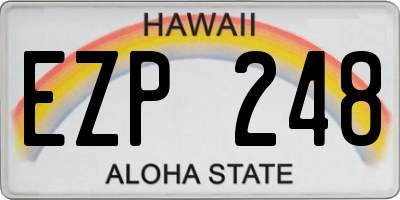 HI license plate EZP248