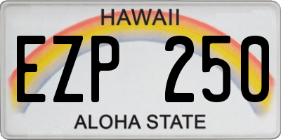 HI license plate EZP250