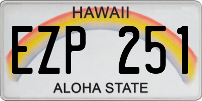 HI license plate EZP251